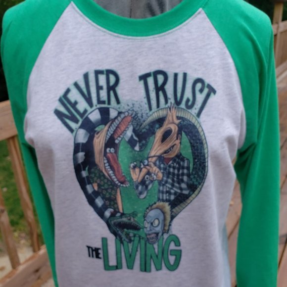 Next Level Apparel Tops - Never Trust the Living (Beetlejuice) Raglan shirt
